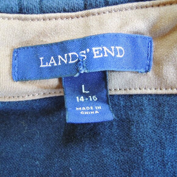 Lands' End Black Textured Knit Shift Dress L (14-16) - Picture 6 of 7